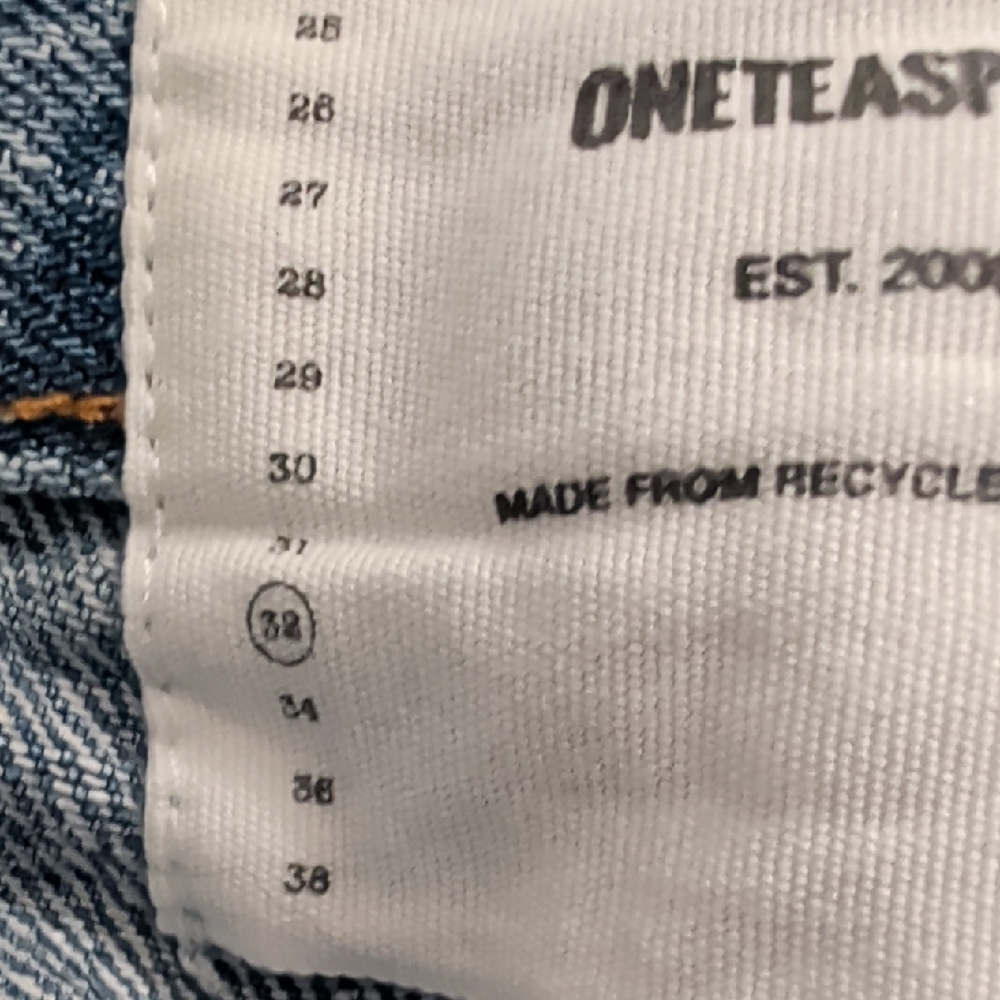 One Teaspoon Light Blue Distressed Jean Shorts - Picture 5 of 6